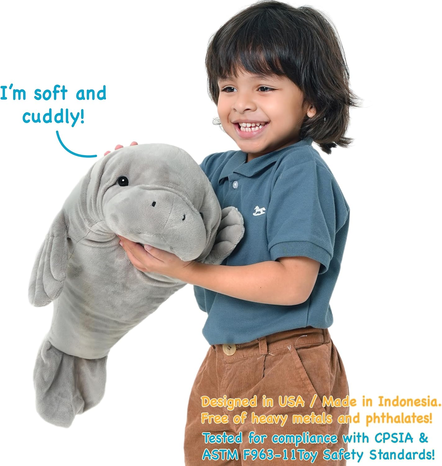 Morgan the Manatee - 21 Inch Stuffed Animal Plush image number 4