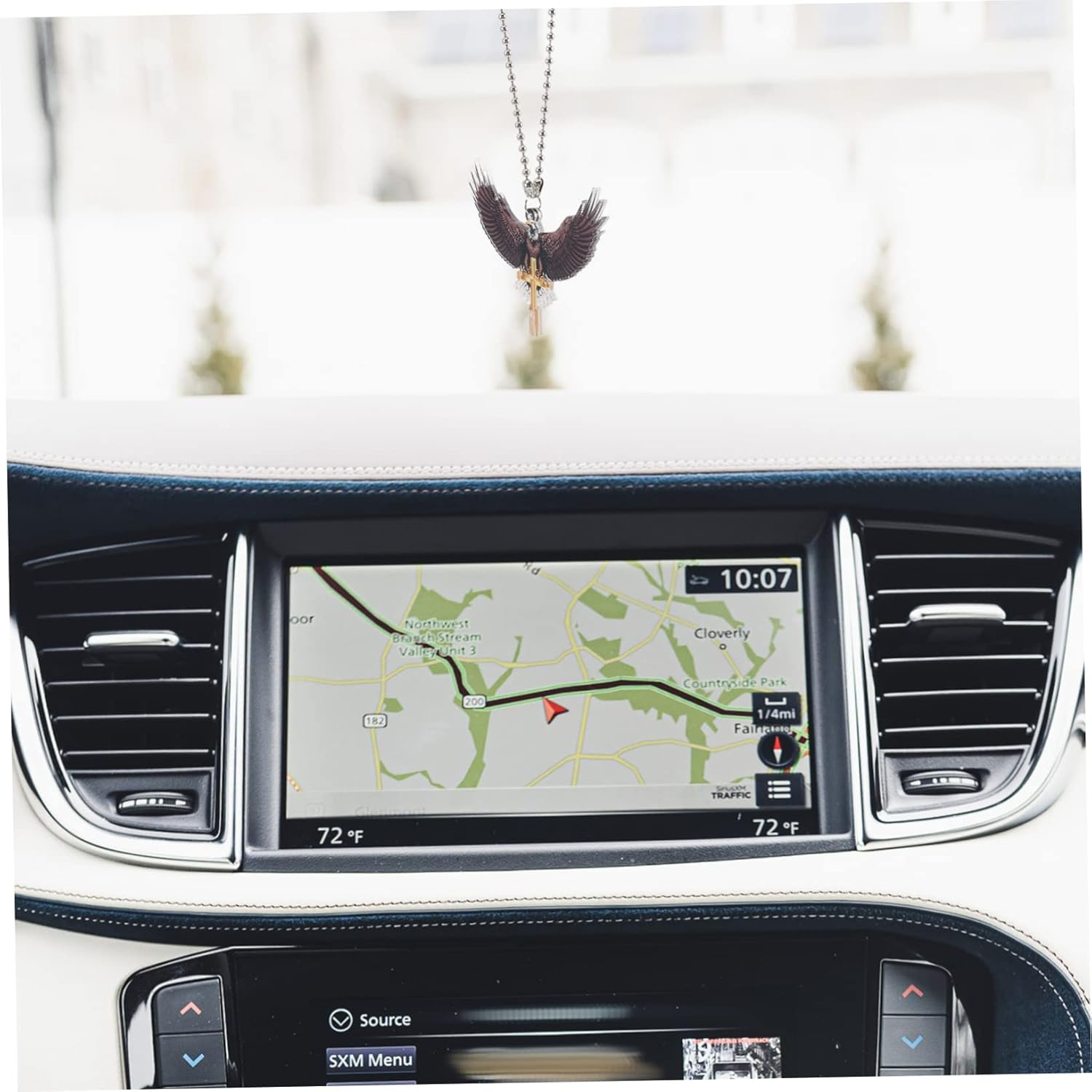 ERINGOGO Car Rearview Mirror Decor Acrylic Christmas Tree Decorations Car Hanging Ornament Pendant image number 3