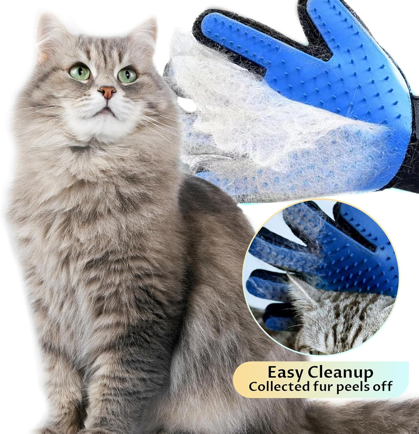 Velmoriah Pet Grooming Gloves, Silicone Hair Removal Gloves for Dogs and Cats, Multi-Function Grooming Mitt for Shedding, Bathing, Massaging image number 2