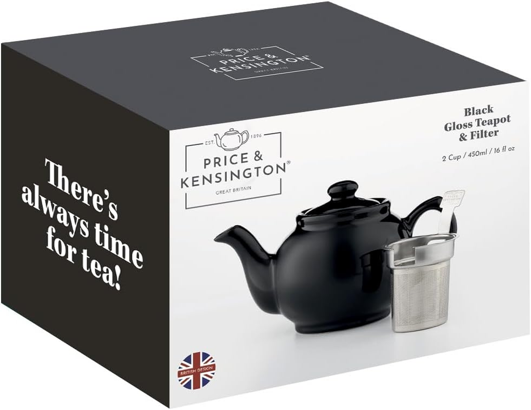 Price & Kensington Stoneware Teapot Black Gloss, 2 Cup (450Ml) image number 6