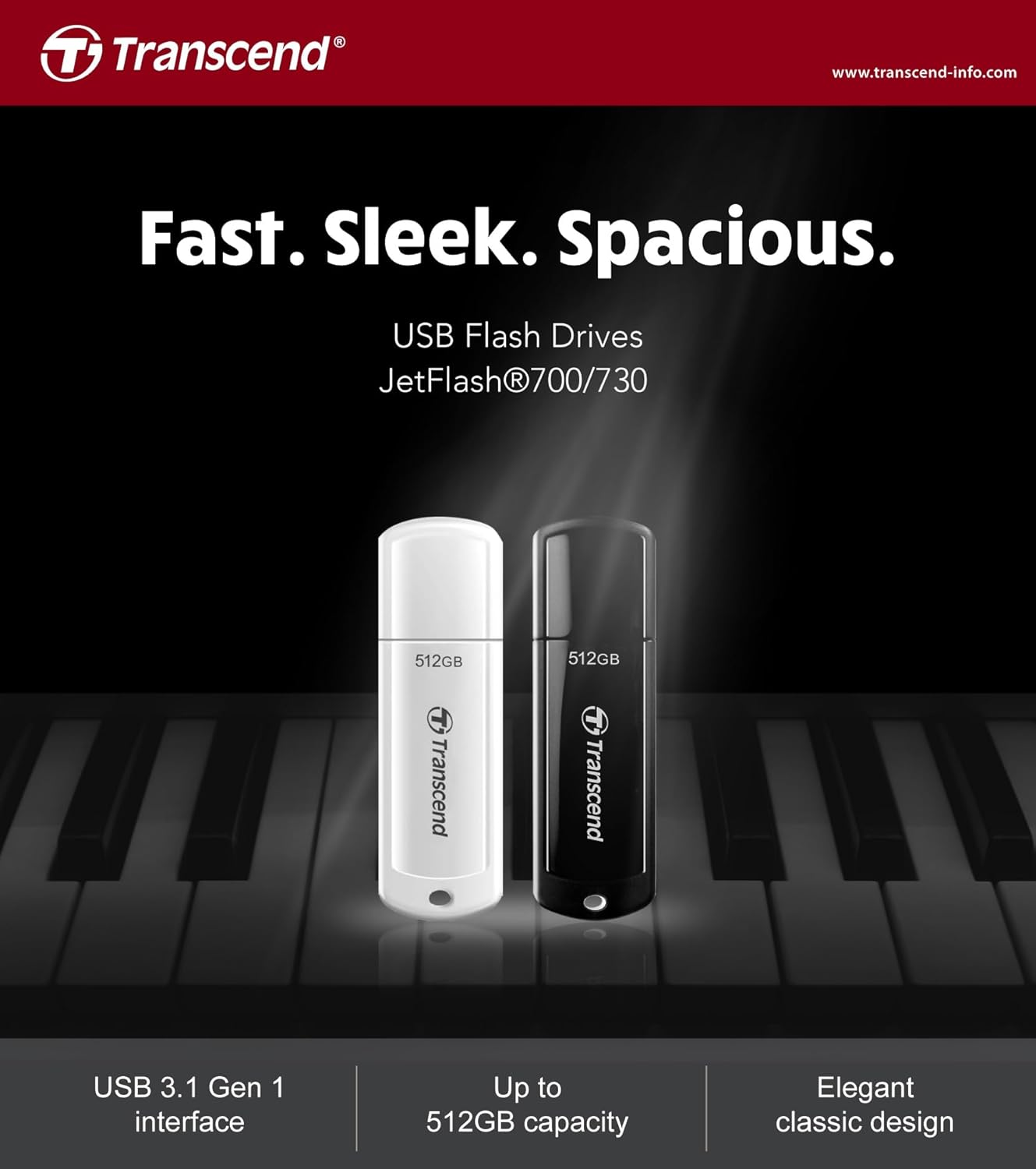 Transcend 16GB Jetflash 700 USB 3.1 Gen 1 Flash Drive USB Stick Black -TS16GJF700 image number 2