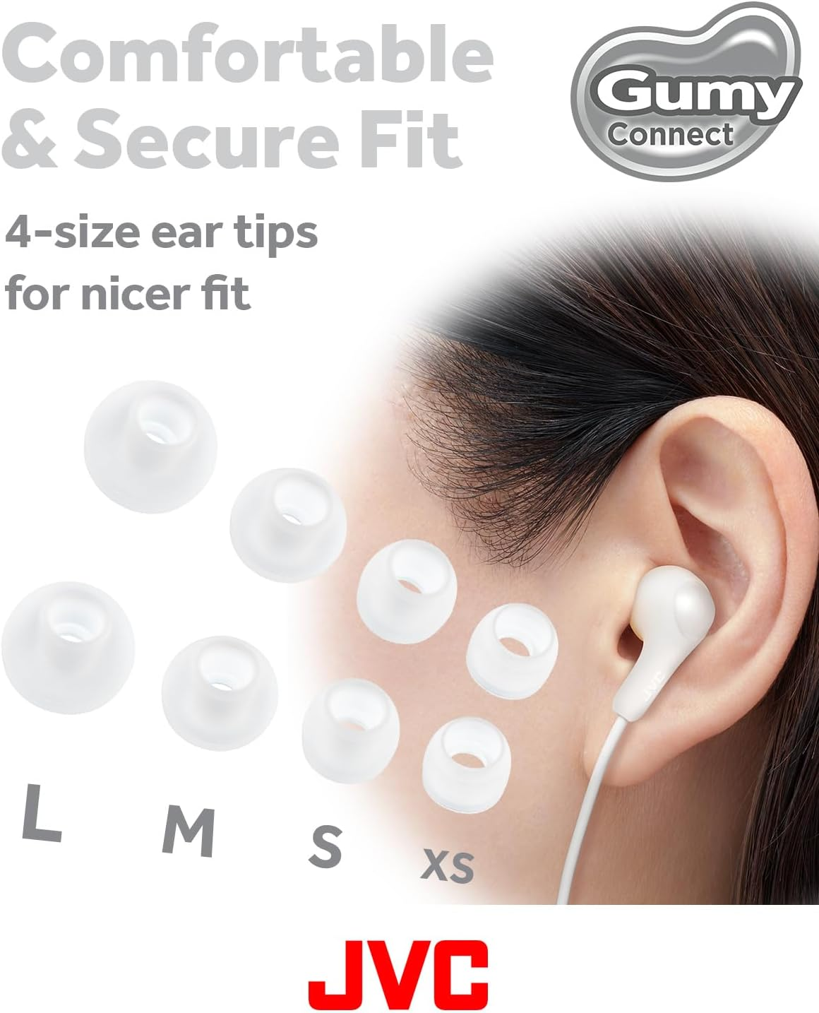 JVCKENWOOD JVC HA-FR9UC-W Earphones, Wired Earphones, with Microphone, Type C, In-Ear USB, Type-C 1.2M, White HA-FR9UC - Black image number 2