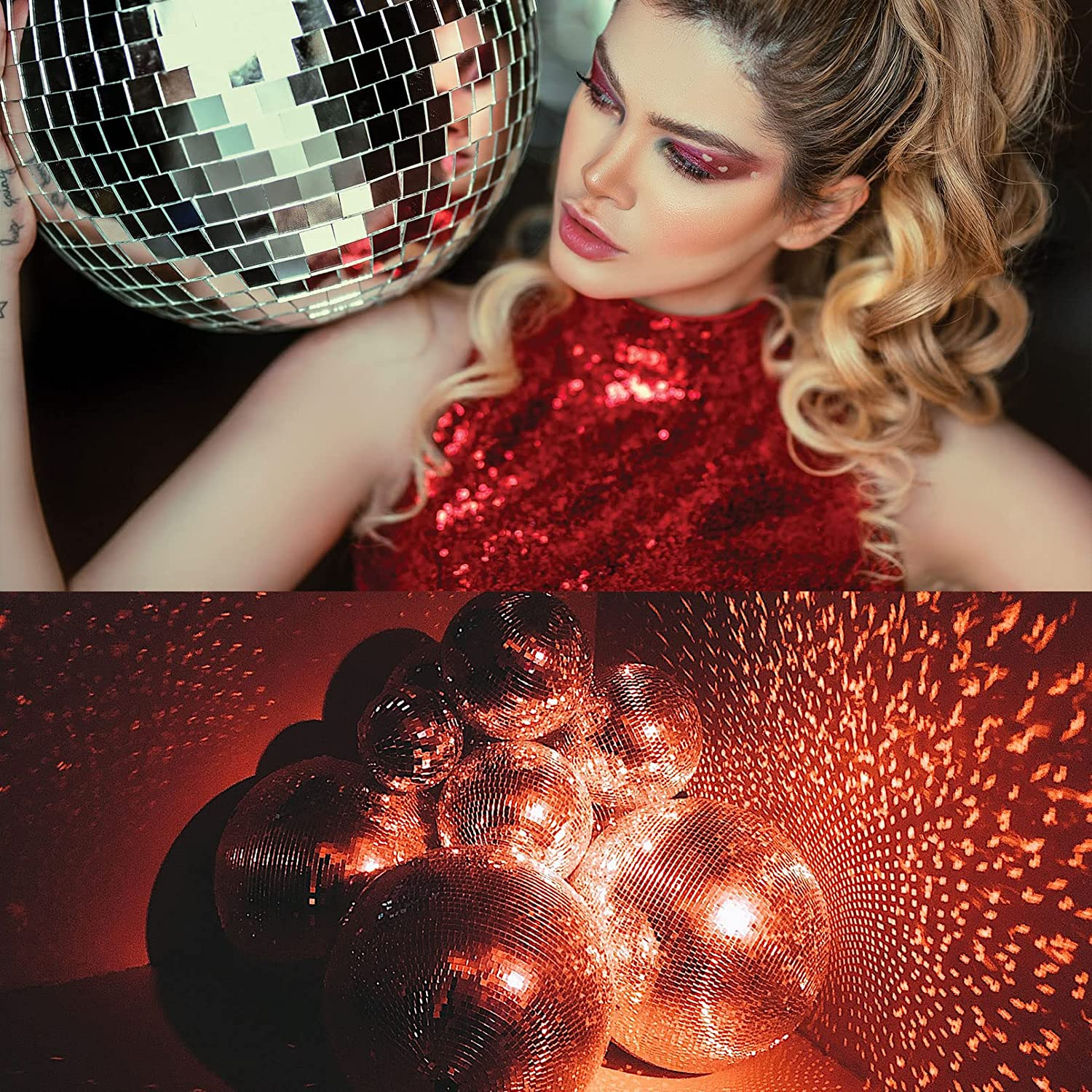 Disco Ball Silver Hanging Reflective Mirror Ball Ornament for Party Holiday Wedding Dance and Music Festivals Decor Club Stage Props DJ Decoration (1: 3Cm X 36Pcs)