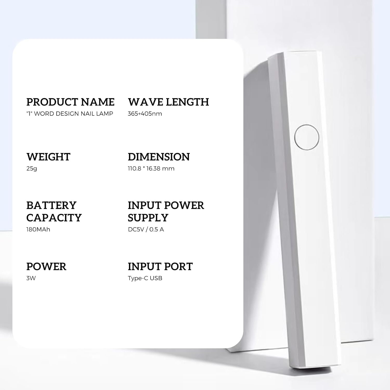 Handheld UV Light for Gel Nails, Gel Nails Flash Cure Lamp, Gel Nails LED Nail Lamp Portable Mini Nail Dryer, Cordless Rechargeable USB Nail Dryer for Fast Curing, Home DIY Manicure Nail Art (White) - White image number 3