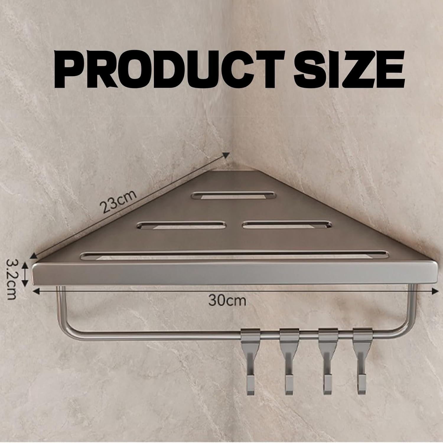 Biluer Shower Caddy, Shower Shelf No Drilling Bathroom Shelves Stainless Steel Caddy Corner Shelf Bathroom Wall Storage Corner Wall Storage Organisation image number 5