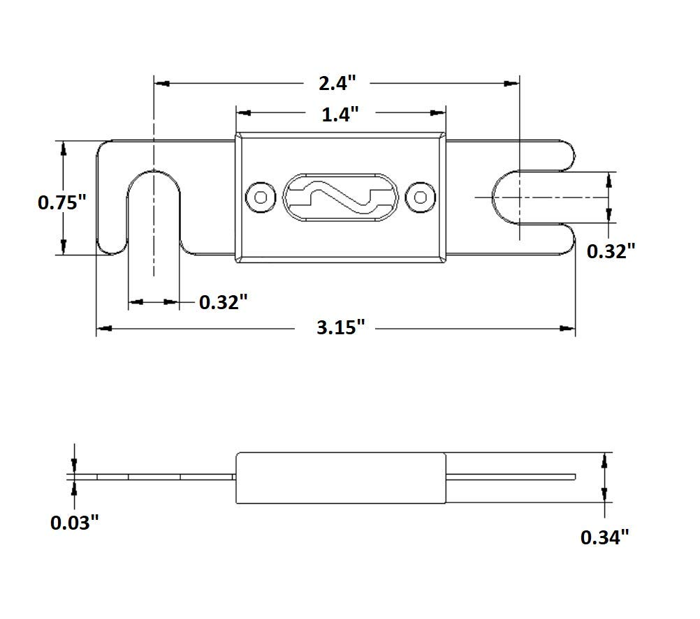ANL Fuse 400A 400 Amp for Car Vehicle Marine Audio Video System Gold 2 Pack (400 Amp)