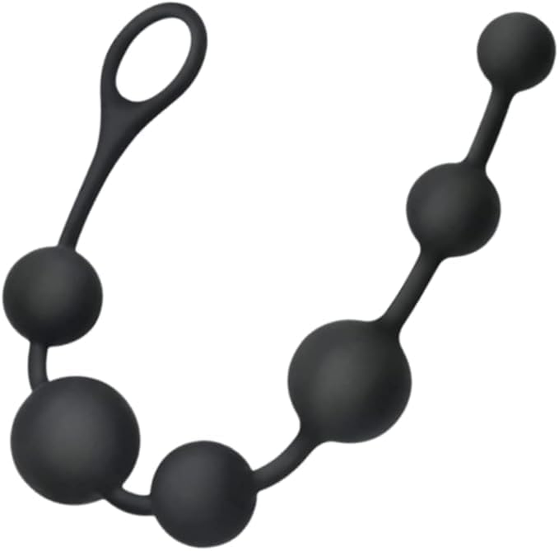Silicone Anal Bead Butt Plug Anal Trainer Anal Chain with 6 Different Size Balls and Pull Roop for Adult Men Women Sex Factory image number 5