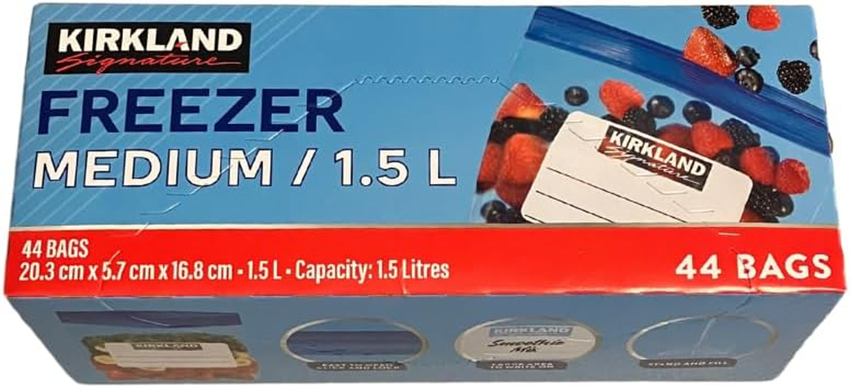 Kirkland Signature Freezer Medium 1.5 Ltr 44 Bags