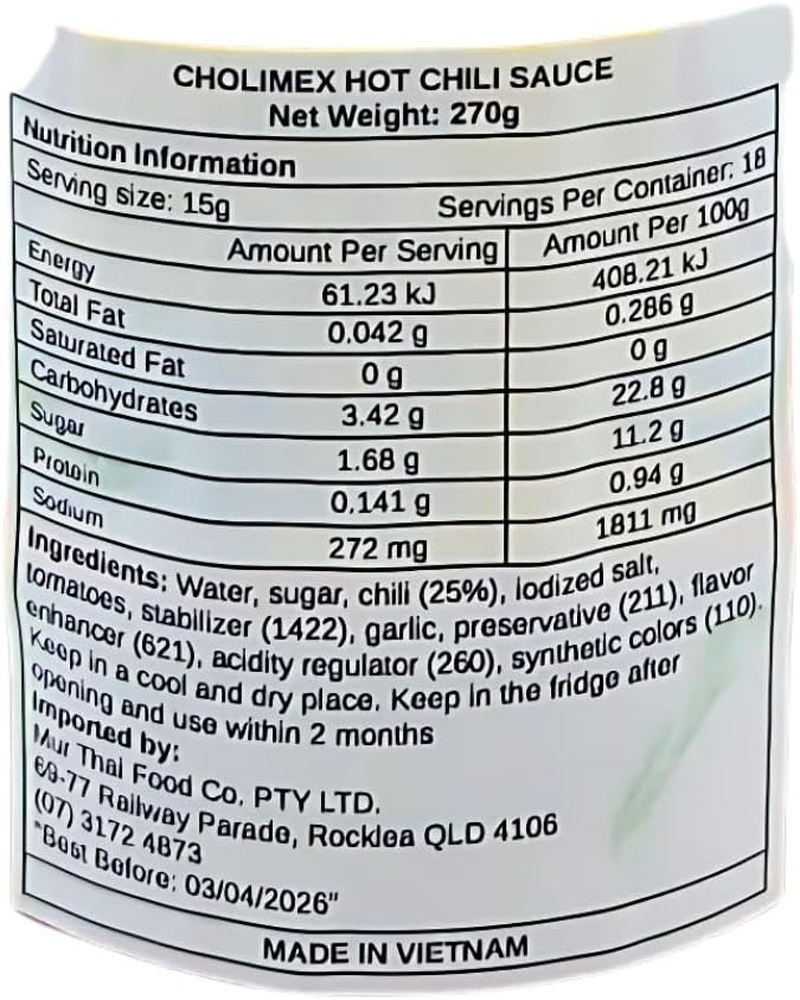 Cholimex Chilli Sauce 270G image number 3