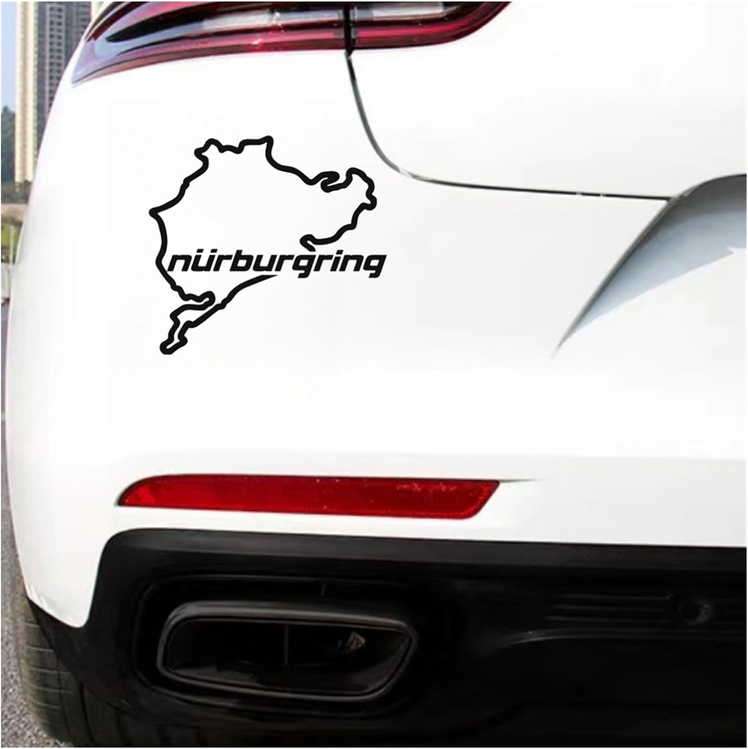 Car Styling Racing Road Racing Nurburgring on Car Stickers and Decals Rear Window Funny Stickers (Color : Red, Size : 14Cm*12.5Cm) image number 1