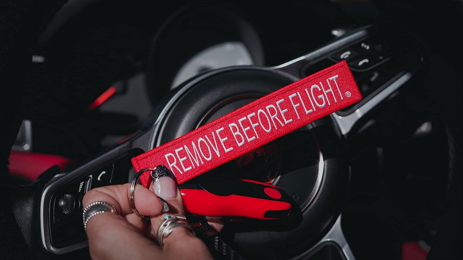 5X Remove before Flight Red Key Chain by Apex Imports(5 Pack) image number 2