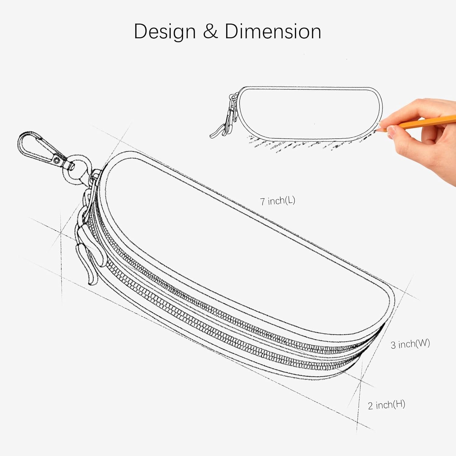 SVNXI Double Eyeglasses Case Soft Portable Zipper Sunglasses Pouch with Keychain Clip for Men Women, Brown Flower - Army Green image number 2