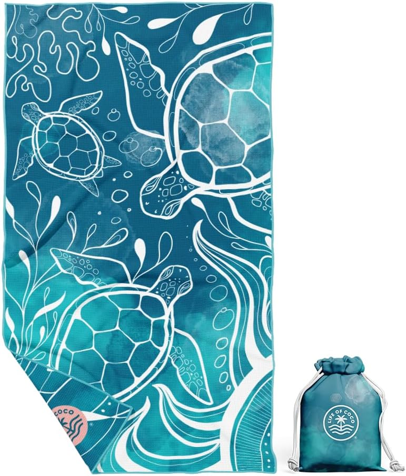Sand Free Beach Towel | Whale Tale | Quick Drying Reversible Design (Single)