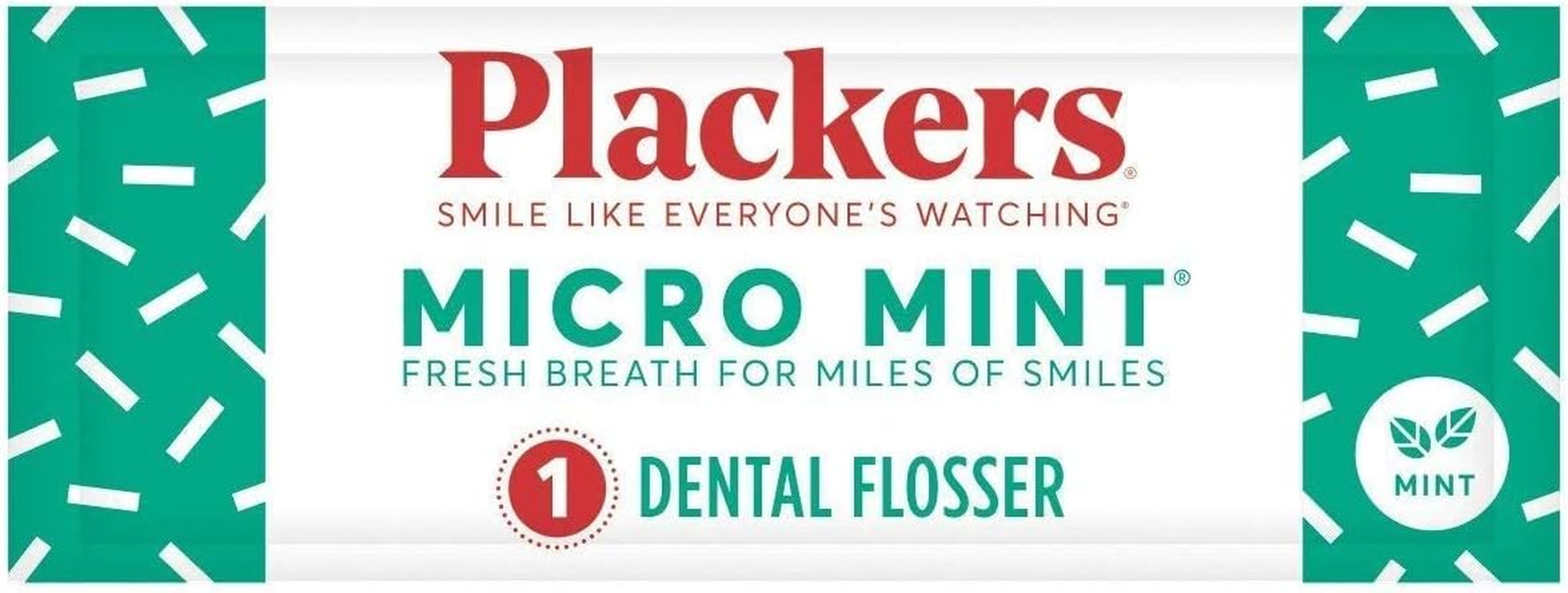 Plackers Micro Mint Dental Floss Picks, Made with Super Tuffloss&reg;, Protected Fold Away Pick, Easy to Use, Cool Mint, Green, Individually Wrapped, 500 Count