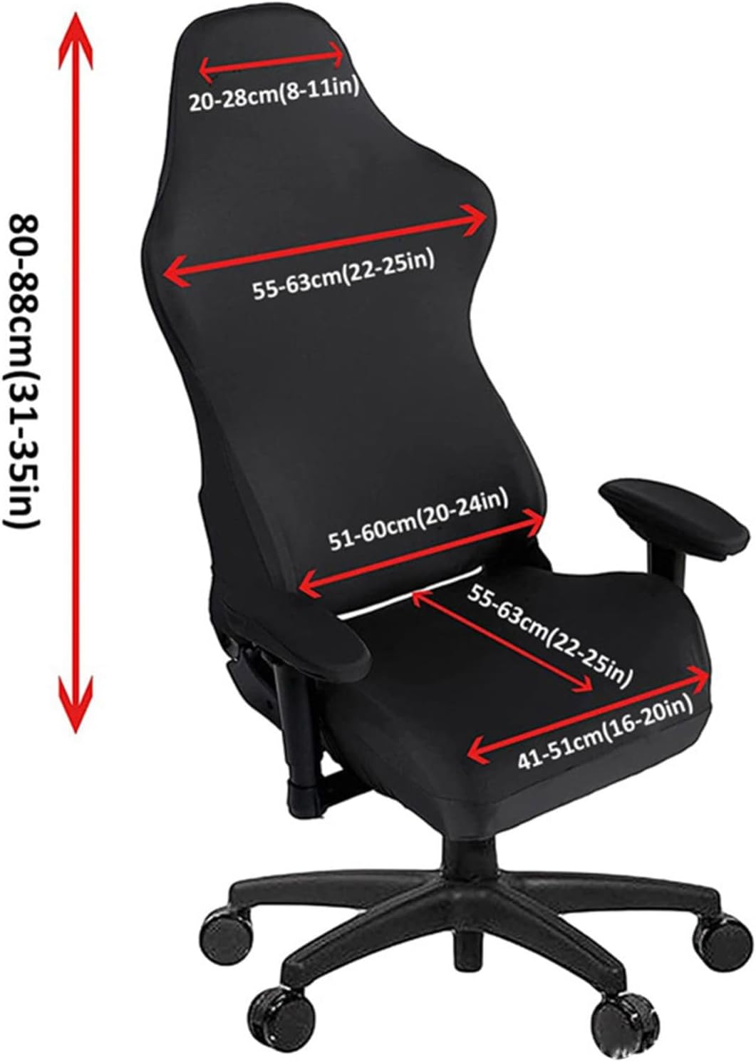 Gaming Chair Covers, with Armrest Cover Computer Chair Slipcovers Stretchable Elastic Machine Washable Gaming Chair Seat Cover(B)
