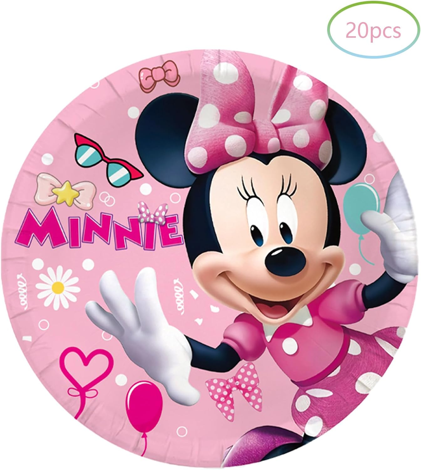 Minnie Birthday Party Supplies, Include 20 Plates and 20 Napkins, for Minnie Theme Birthday Party Decorations image number 3