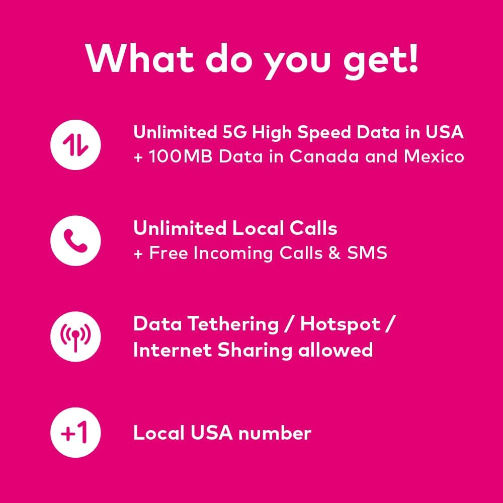 TSIM Prepaid USA Esim 9 Days | Unlimited 4G/5G High-Speed Data in the USA + Unlimited Low Speed Data in Canada & Mexico | Unlimited Local Calls + Free Incoming Calls & SMS image number 2