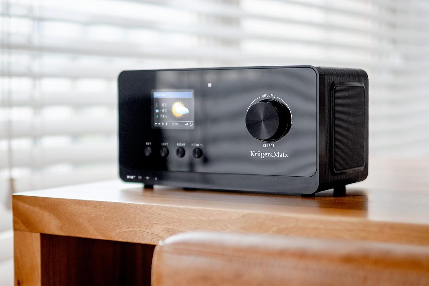 Kr&uuml;ger&Matz KM0816 Internet Radio with Weather Station, Alarm, RDS, Bluetooth Fm/Dab+/Internet, Black image number 6