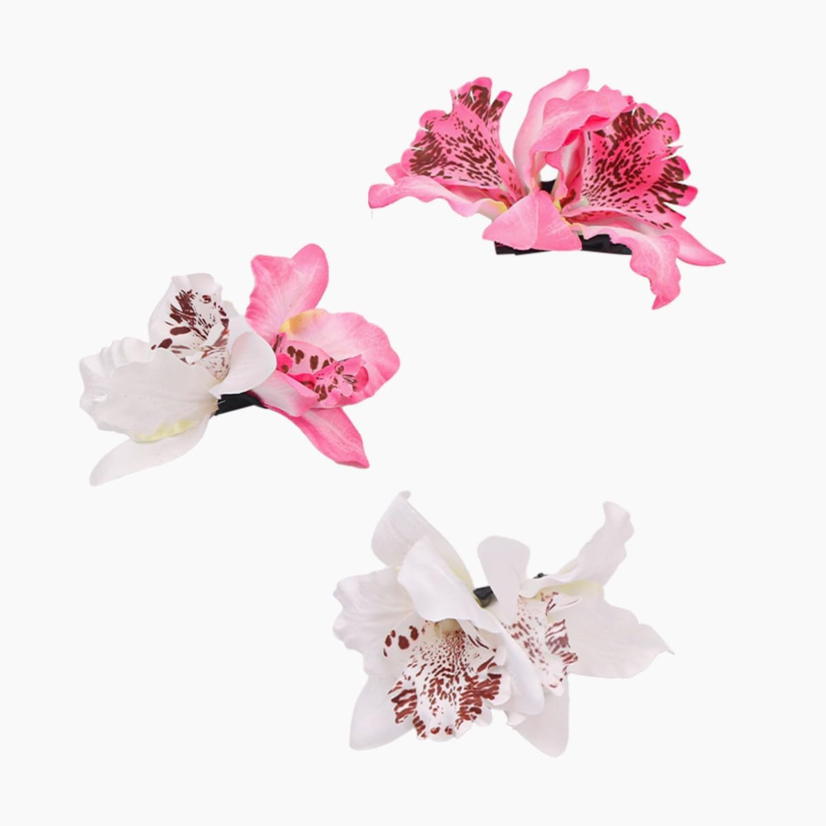 VOANZO 12 Pack Flower Hairpin Multicolor Double Orchid Flower Hair Clip Fancy Dress Accessory for Lady Women Girls Bridal Wedding Party Beach Hair Style Accessories image number 2
