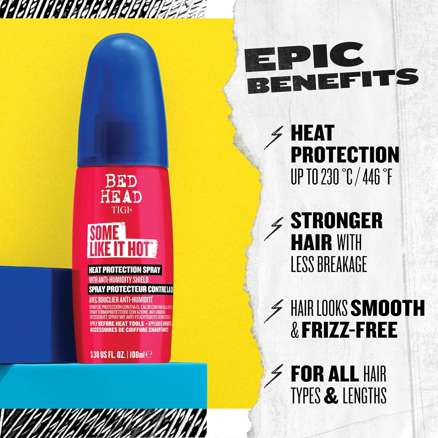 TIGI Bed Head Some like It Hot Heat Protection Spray for Heat Styling 3.38 Fl Oz image number 3