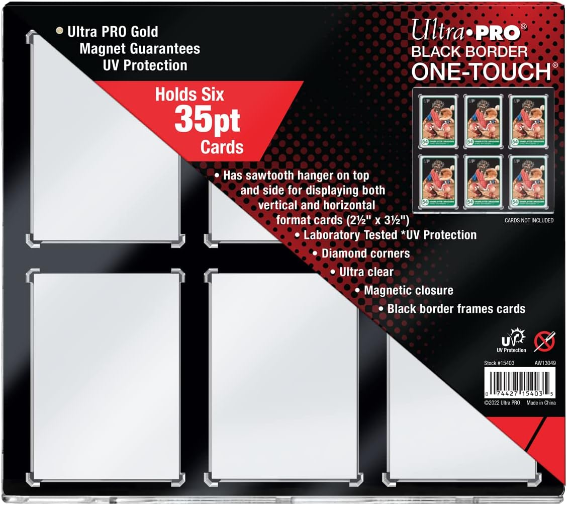 Ultra Pro 35PT 6-Card Black Border UV One-Touch Magnetic Card Holder image number 1