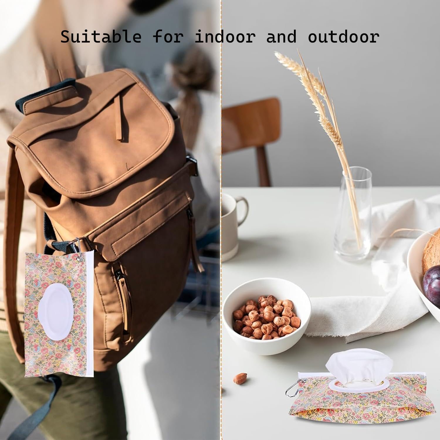 2 Pack Wipes Dispenser, Portable Reusable Wipes Holder Case, Refillable Wet Wipes Container for Travel Home Office, Keeps Wipes Fresh Lightweight Wet Wipes Bags image number 3