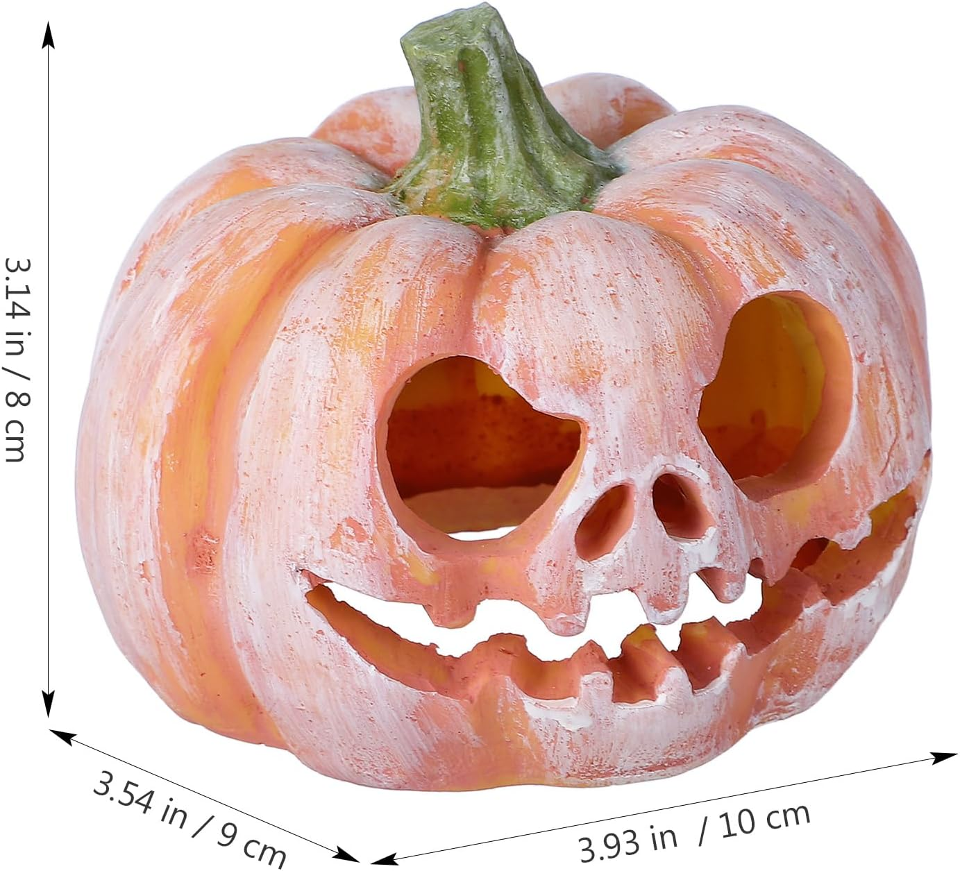 MHFOOU Halloween Fish Tank Decor, Small Resin Pumpkin Fish Hideout House Ornament, Halloween Aquarium Decorations for Aquarium Landscape, Small Fish, Shrimps, Frogs, Spider, 3.93X3.54X3.14 Inch image number 5