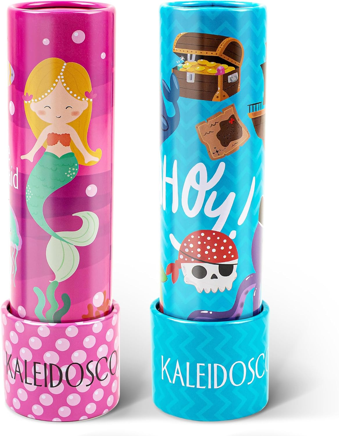 D-Fantix Classic Tin Kaleidoscope for Kids, 2 Pack Retro Toys - Educational Toys with Metal Body. Girl Birthday Party Favors Decorations