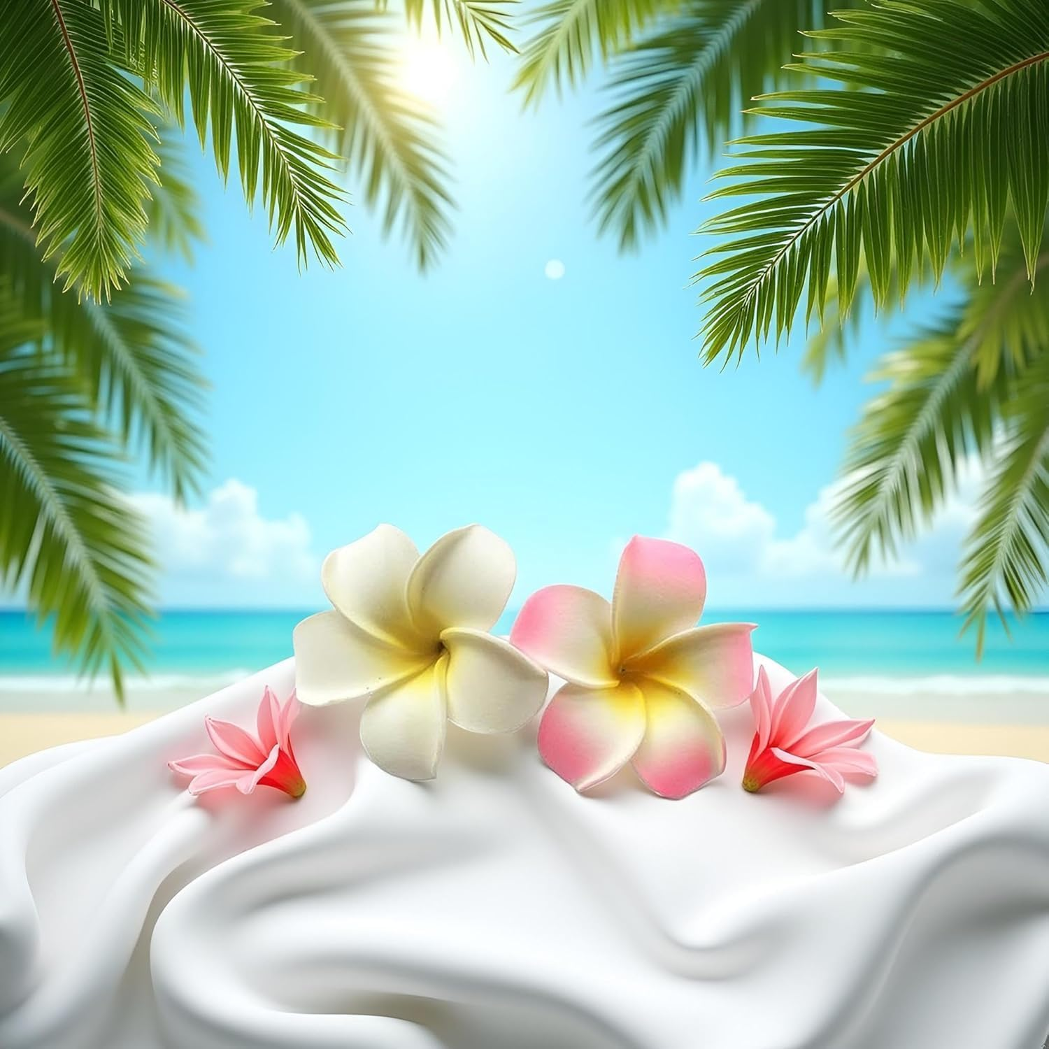 2 X 7Cm Shark Frangipani Plumeria Clips and Foam Head Hair Clips Party Beach Hair Accessories image number 3