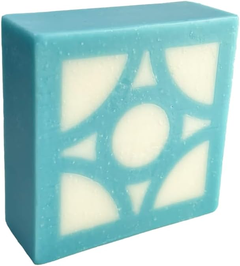 Flower Block Crescent Moon Light Blue White image number 2