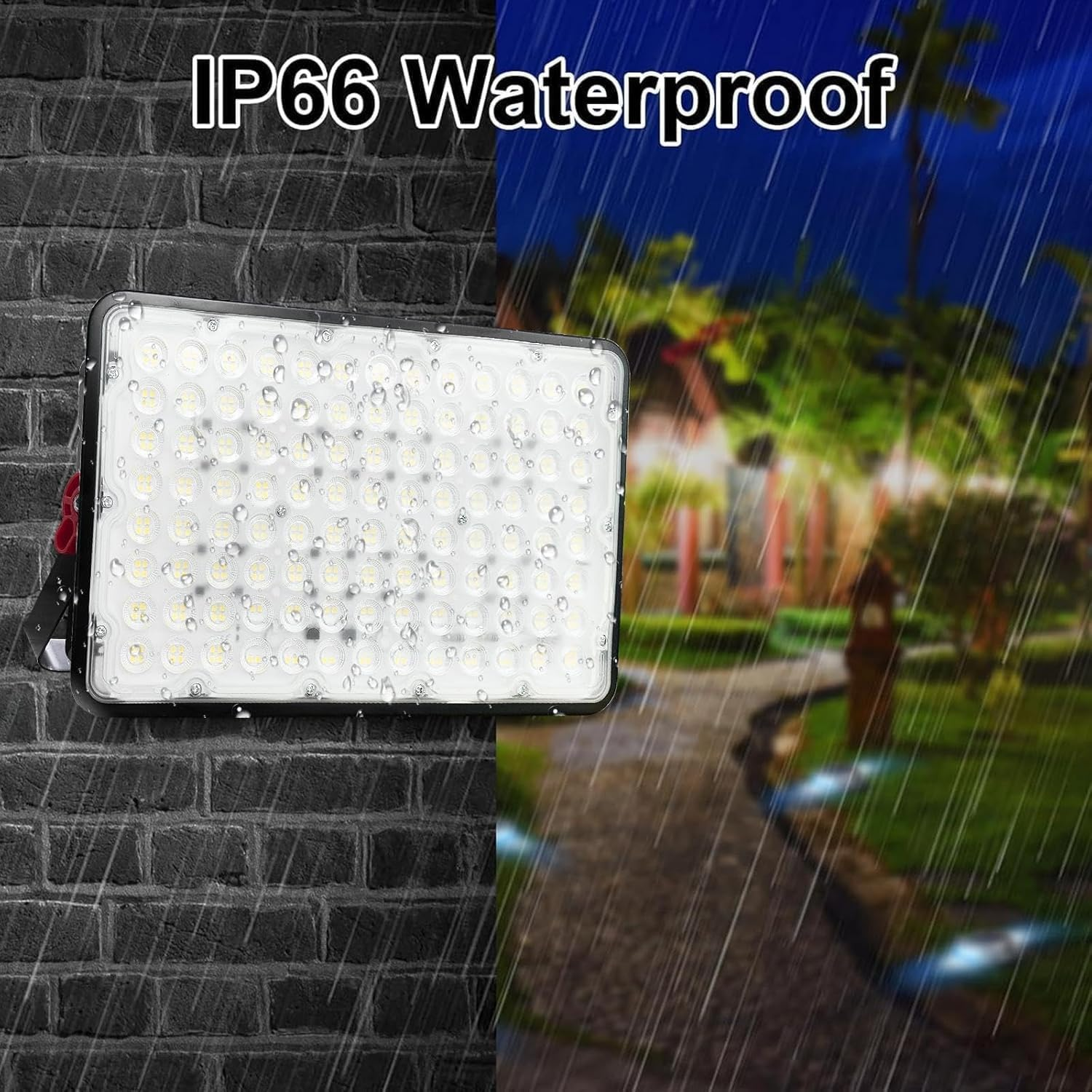 400W LED Outdoor Flood Light, Exterior Flood Lights, IP66 Waterproof Plug in Flood Light, Outdoor Lights for Yard, Garden, Playground,Lawn, Garages, Basketball Court, Stadium(Wiring Type, No Plug) image number 4