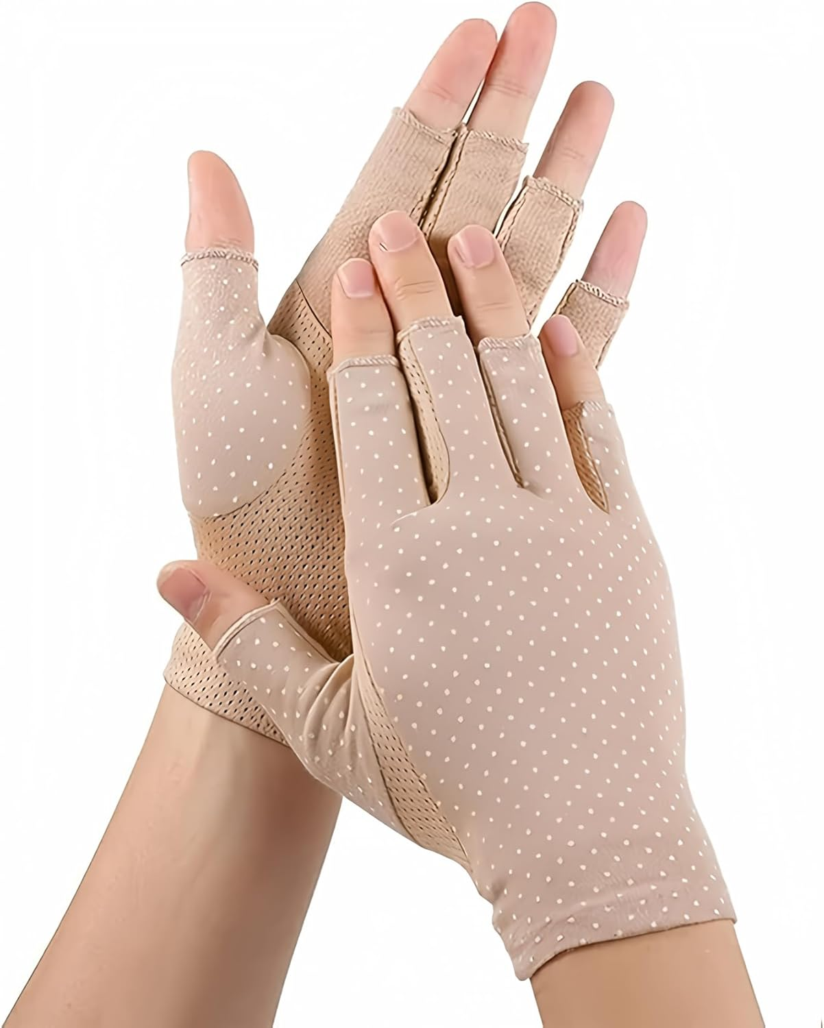 INOGIH Women Sunblock-Fingerless Gloves Uv-Sun-Protection Driving Non-Slip Outdoor Gloves for Women Girls