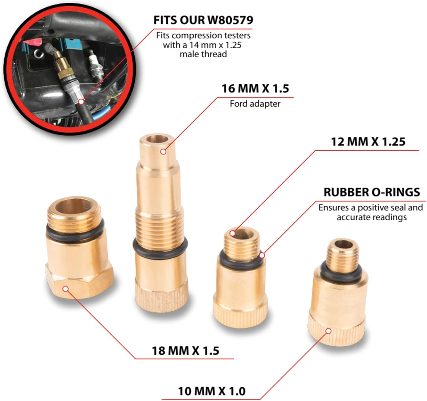 Performance Tool W80577 Compression Tester Spark Plug