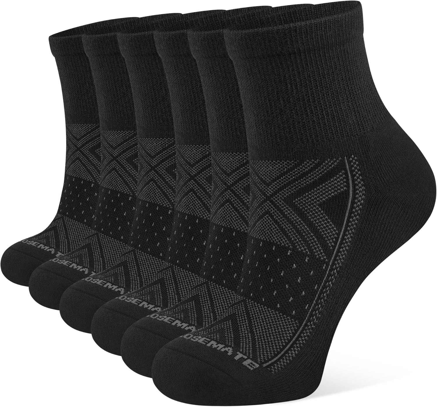 CLOSEMATE 6 Pairs Womens Ankle Athletic Socks Cushioned Cotton Comfort Breathable for Running Sports