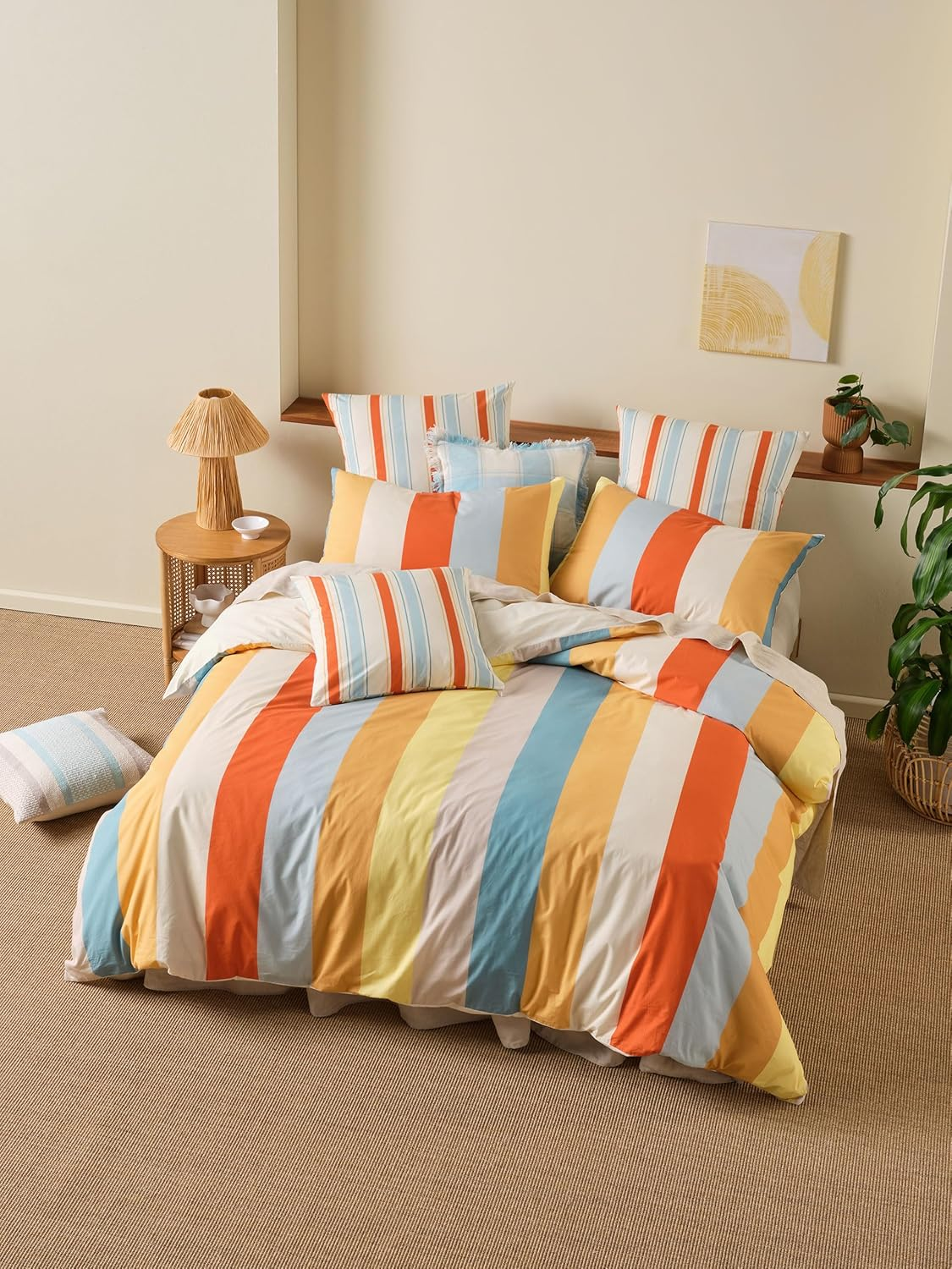 Linen House Garden Bed Quilt Cover Set, Vanilla, Super King