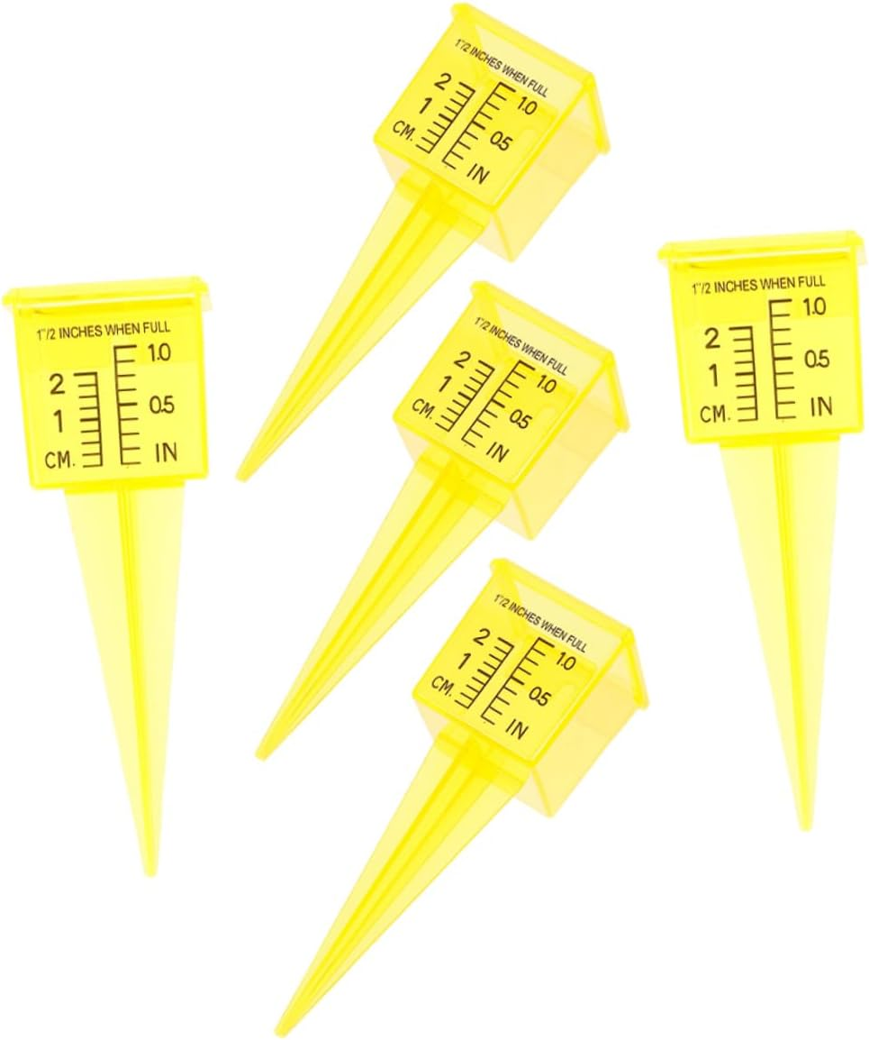 CAXUSD Sprinkler Catch Cups 5Pcs Large Rain Gauge Garden Sprinkler Water Gauge Easy to Read Outdoor Rain Measurement Tool image number 2