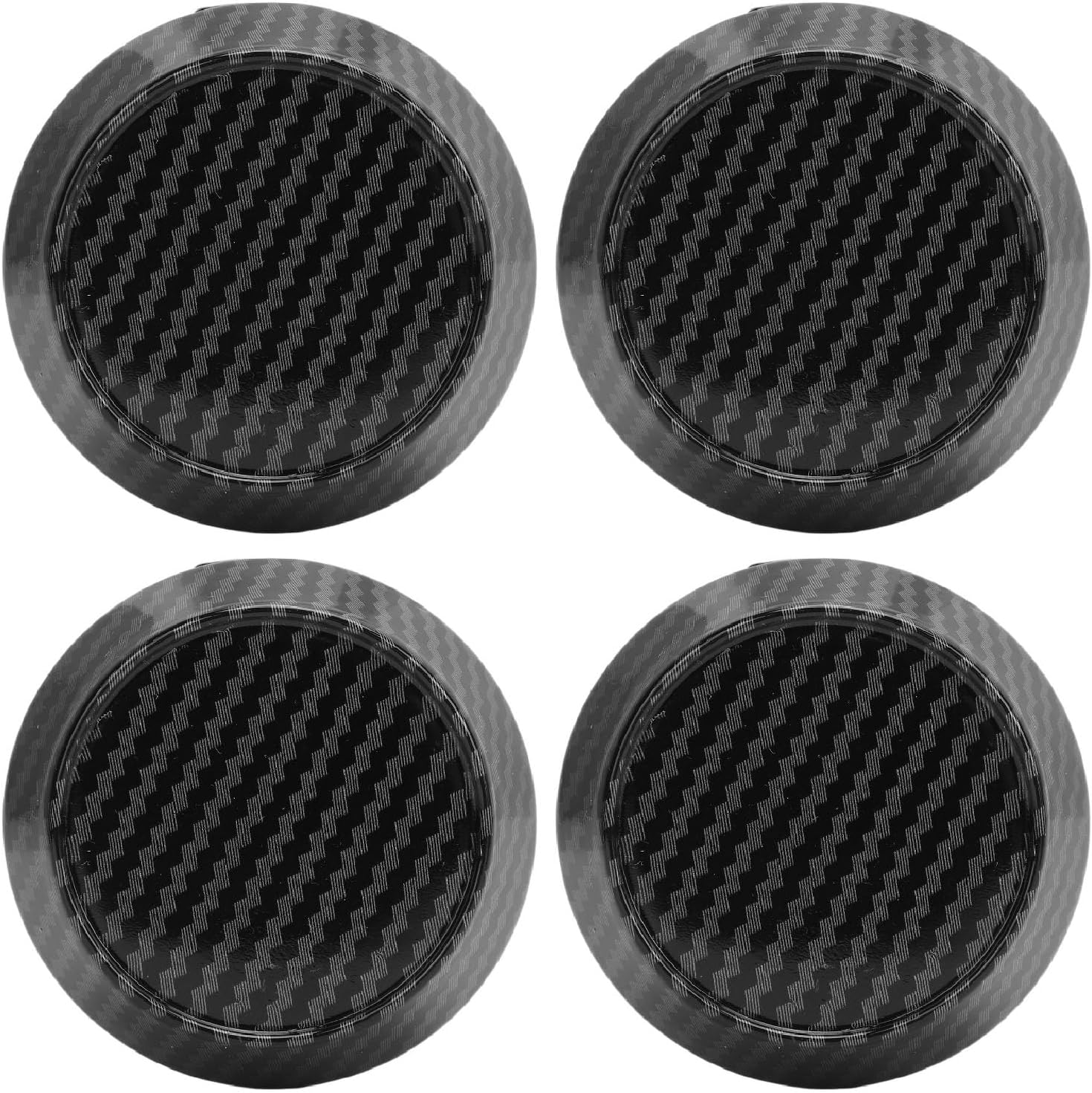 Grcfumo 4 Pcs 60Mm Wheel Center Caps, Wheel Center Caps, Carbon Fiber Style Tyre Rim Hub Caps Cover Universal Fit for Vehicle image number 2