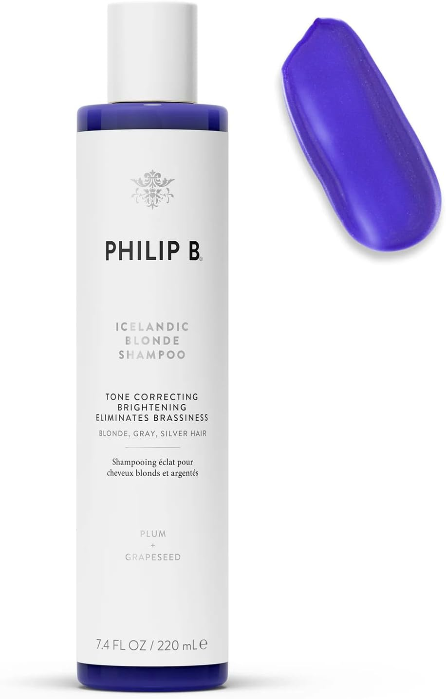 Philip B Icelandic Blonde Shampoo (Tone Correcting Brightening Eliminates Brassiness - Blonde, Gray, Silver Hair) 220Ml image number 2