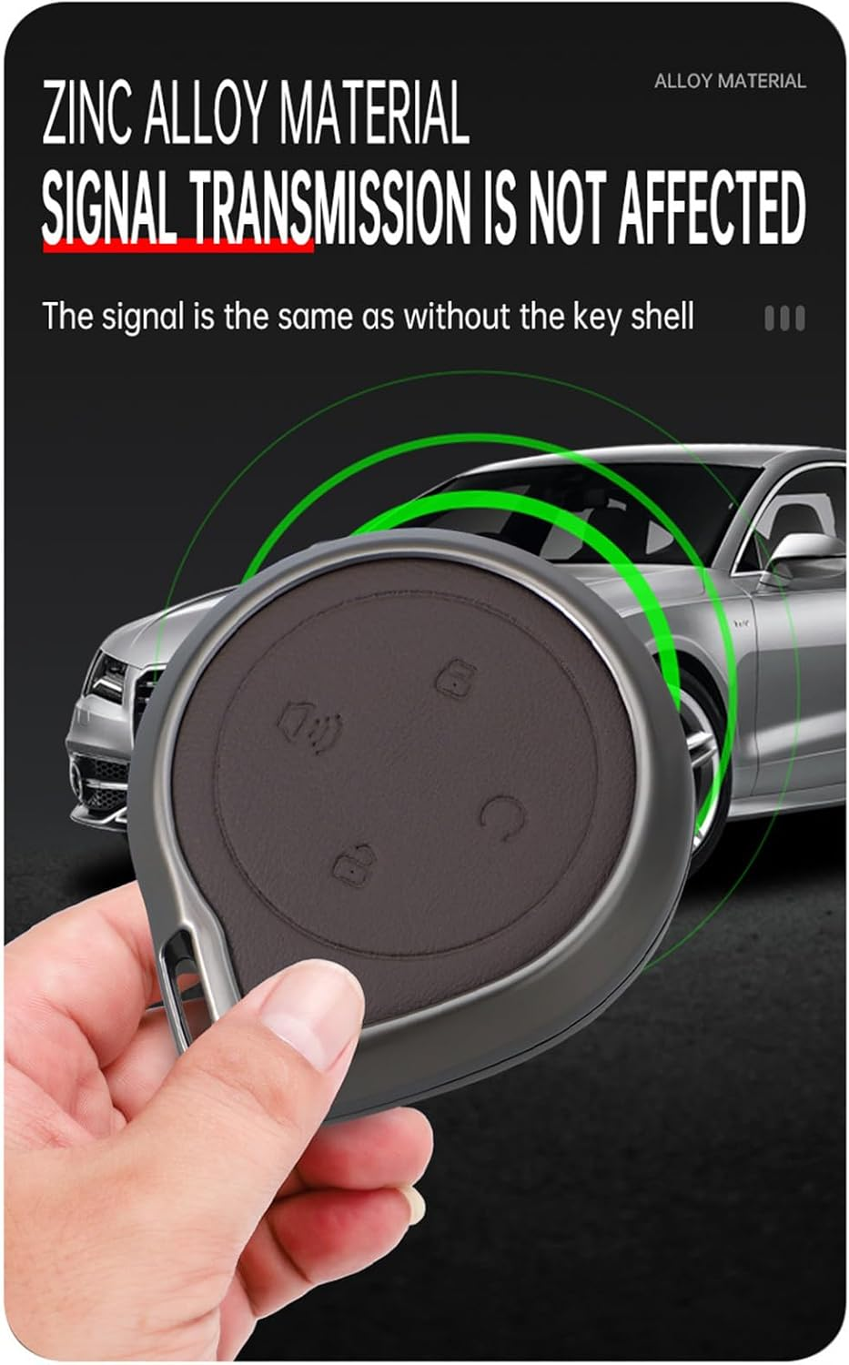 Ontto Alloy Leather Key Fob Cover Fit for GWM POER Cannon Alpha Great Wall Pickup Truck 2025 2024 2023 Remote Key Shell Case Keyring Key Holder Bag Keychain Accessories image number 6