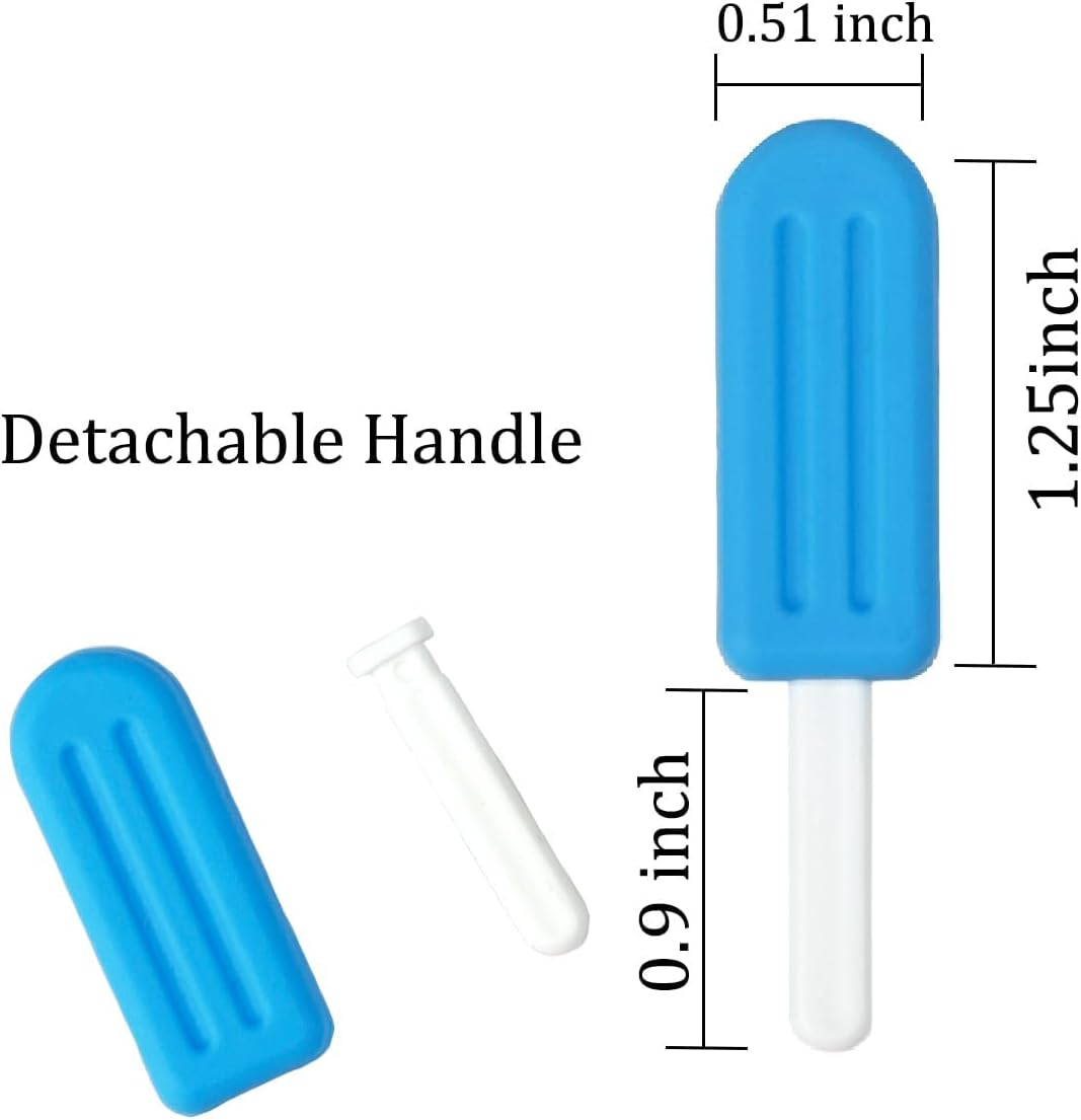 Chewies for Invisalign Aligner,Aligner Chewies Popsicle Silicone,10Pcs Aligner Munchies with Grip Handles,Suitable for Invisible or Metal Braces (10PCS Mix Colors) image number 2
