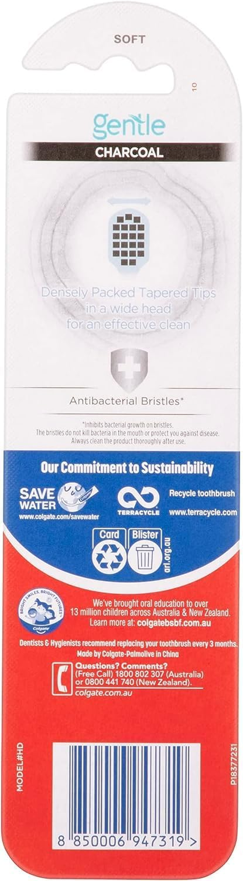 Colgate Soft Bristles Charcoal Toothbrush, Multicolor (Pack of 2) image number 5