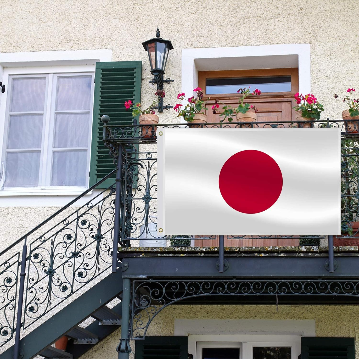 3&times;5 FT Japan Flag,Large Japanese National Decor,Double Side Digital Printed 75D Polyester Banner with Canvas Header Brass Grommet image number 2