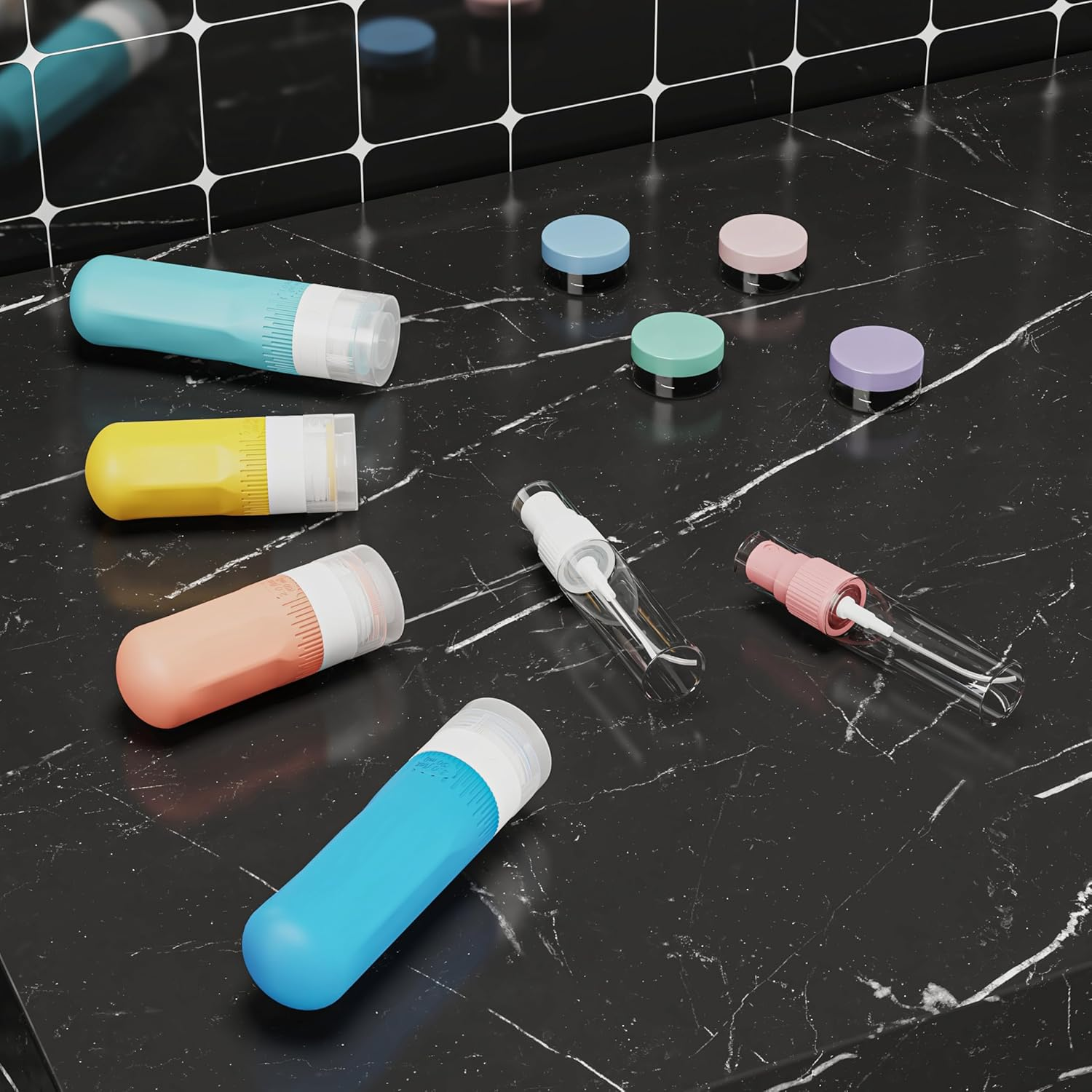 20PCS Travel Bottles Set for Toiletries,Travel Size Leak Proof Reusable Containers for Shampoo and Conditioner Bottles Travel Accessories image number 3