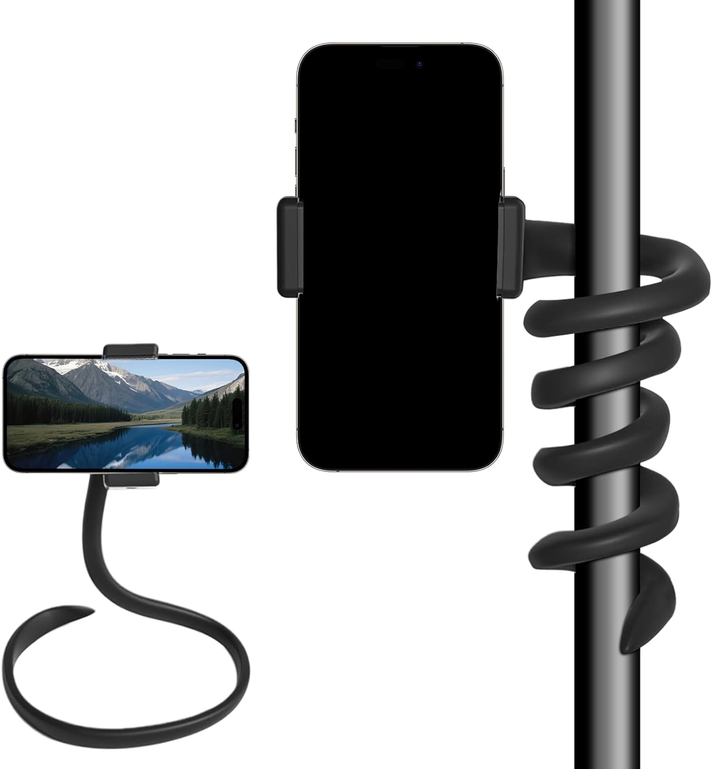 Portable Phone Holder with Anti-Slip Handrail Flexible Bicycle Phone Holder Suitable for Desk Handlebars Treadmill Cart Shopping Cart Kitchen Car image number 2