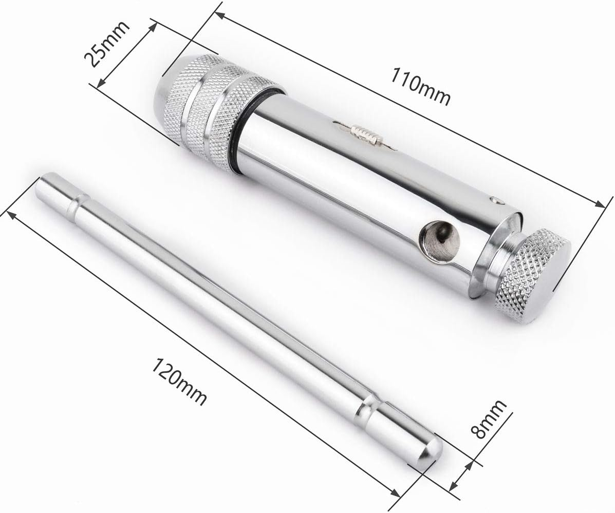 Gunpla Adjustable T-Handle Ratchet Tap Holder M5&ndash;M12 Threading Wrench Hand Machine Ratcheting Screw T-Shaped Tapping Thread Metric Plug Tapper Tool image number 3