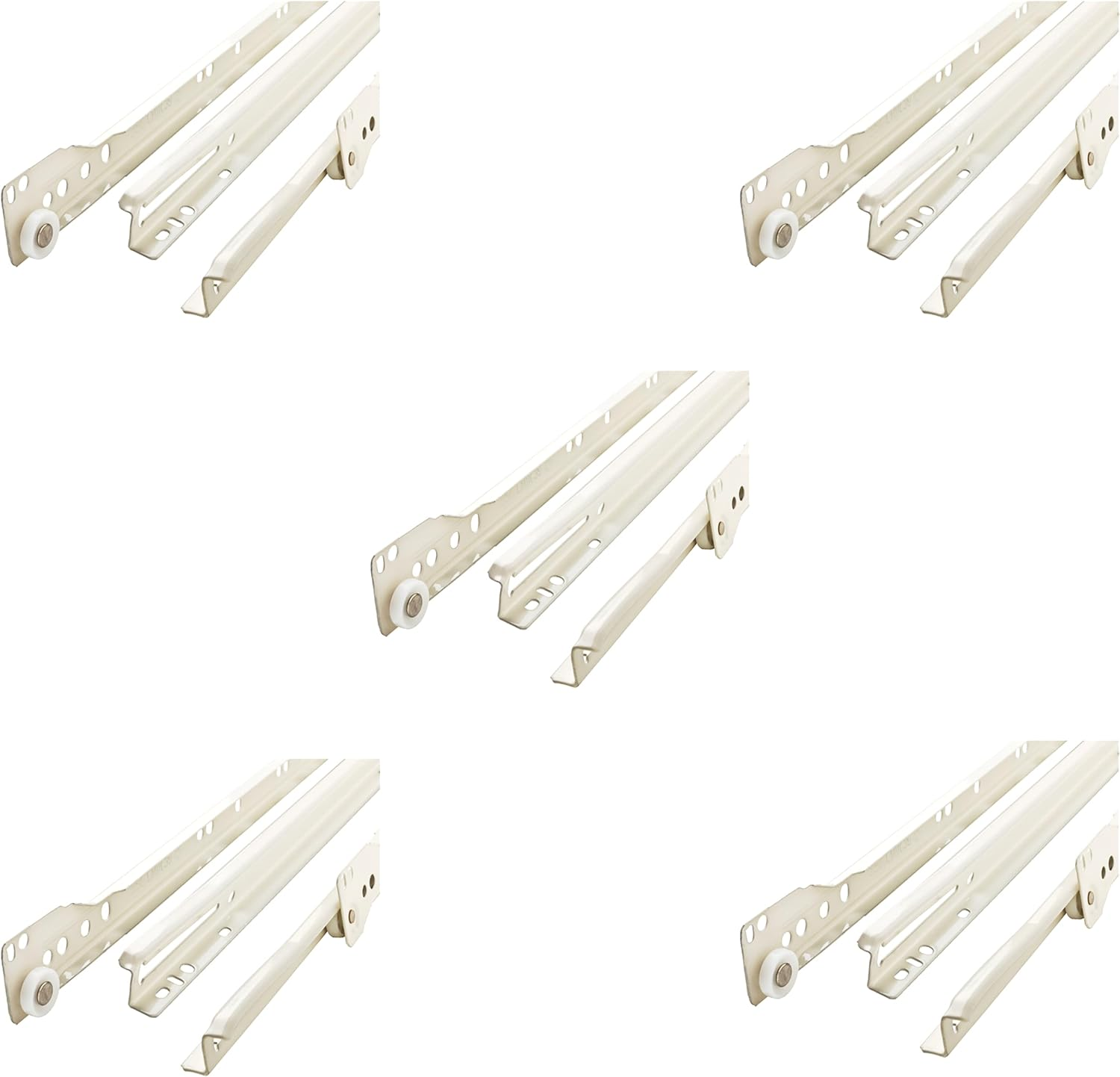 Franklin Brass (10-Pack) Self-Closing 18' Drawer Slides Bottom Mount, 5-Pairs (10-Pieces) Cabinet, 50Lb Capacity White Kitchen Hardware D68818K-W-B image number 2