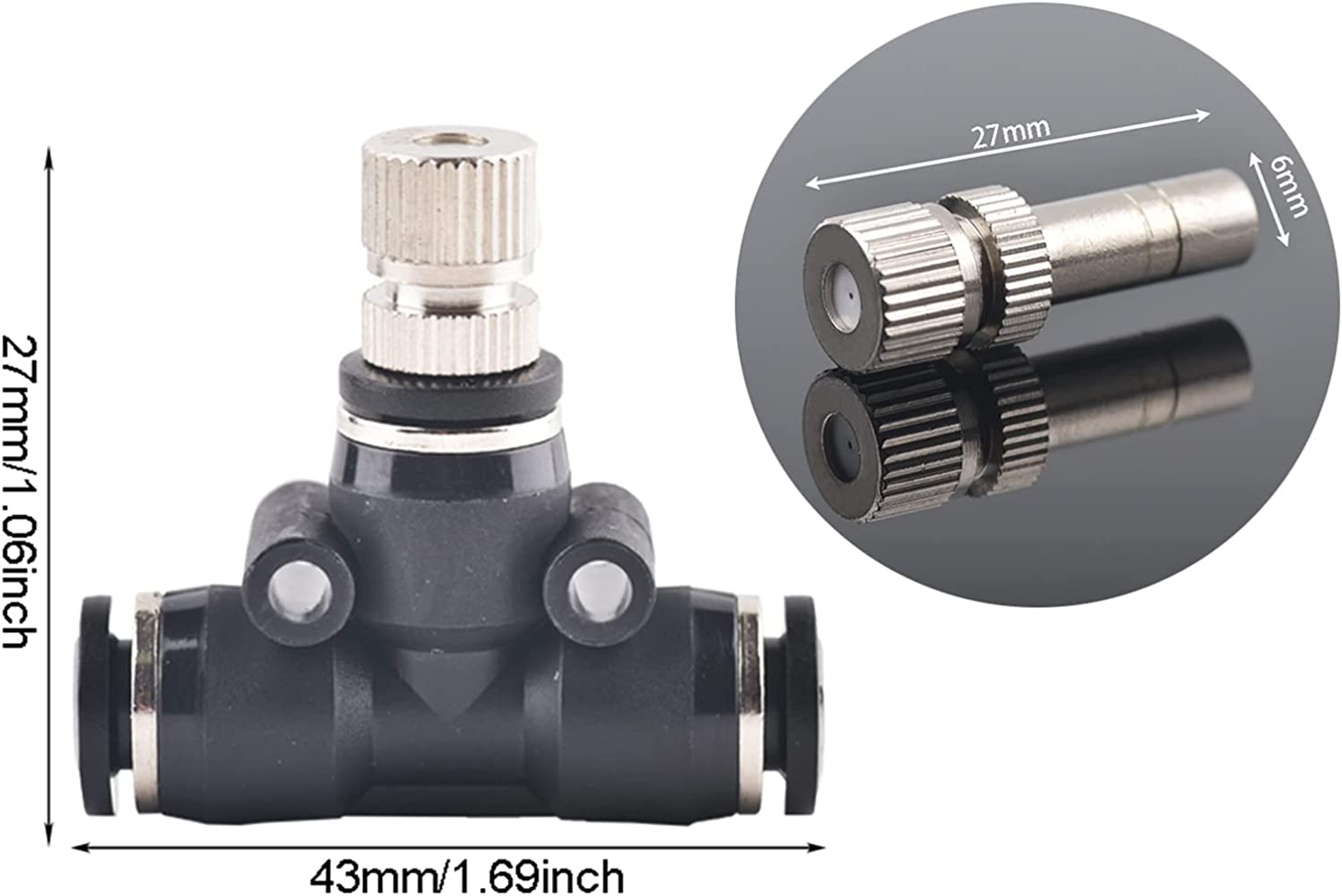 10 Pack Mist Fog Cooling Nozzles 6Mm Slip Lock Mister Water Misting Nozzle for Outdoor Landscaping Patio Garden Trampoline Umbrella image number 3