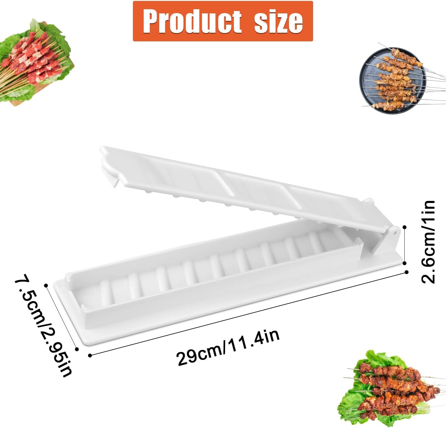 Kabob Maker Machine, Thick Plastic Kebab Press Manual Kabob Mould Easy to Use for Barbecue Newbie, Turkish Kebab (White) image number 1