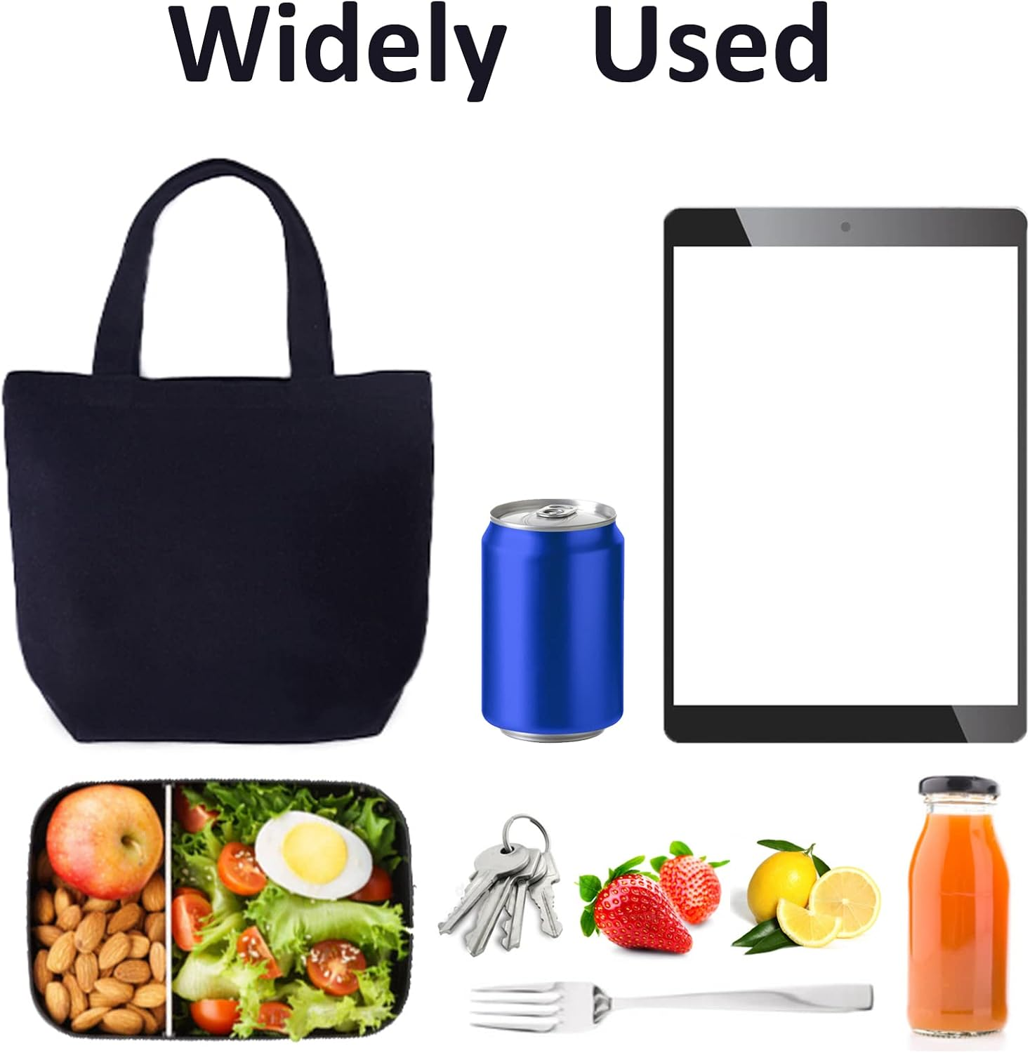 Pertion 6 Pack Small Canvas Tote Bags, 9X8X4Inch Reusable Cotton Shopping Bags Bulk DIY Mini Tote Bag Gift Bags image number 3