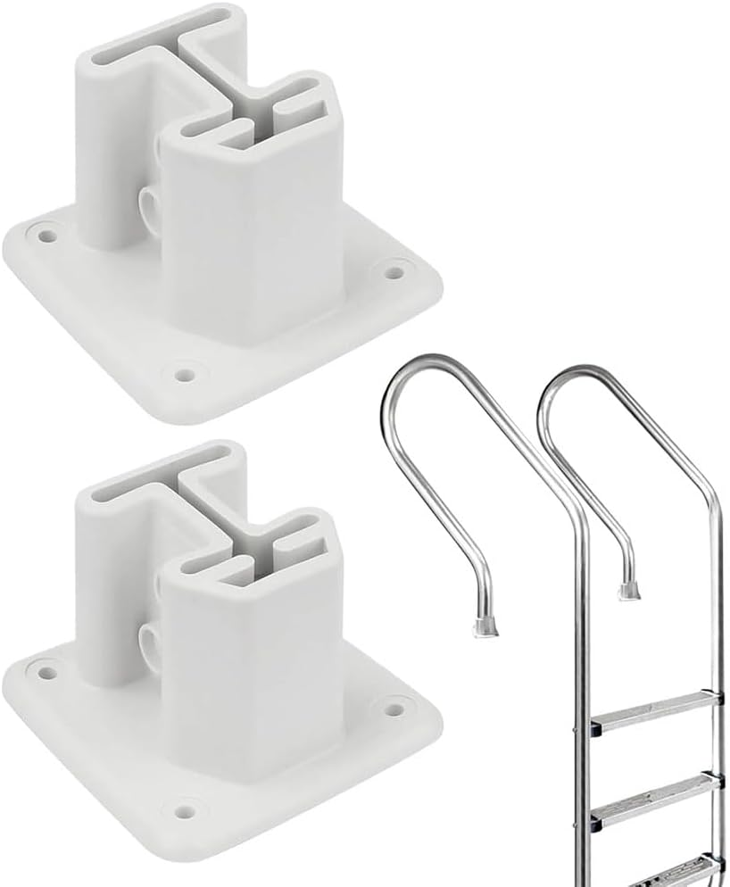 Upgraded Pool Ladder Flanges &ndash; Durable Resin Replacement Parts for In-Ground Pools | Swimming Pool Ladder Repair Component (Set of 2) image number 3